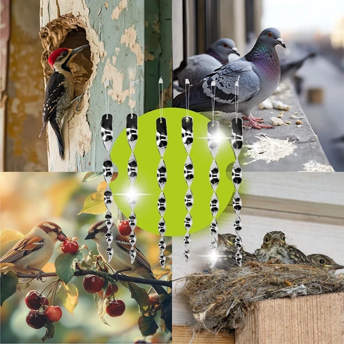 Lindude peletaja – hõbedased peegeldavad spiraalid, 6 tk - 6