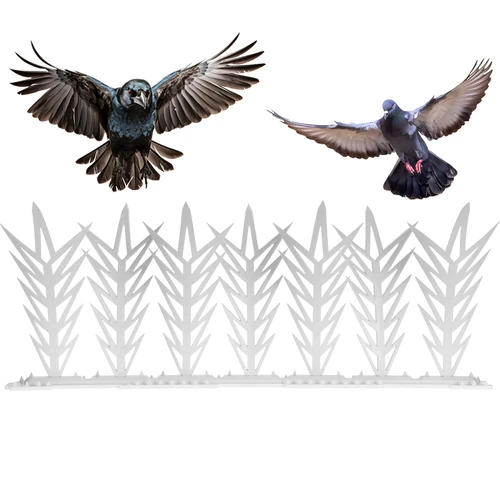 Lindude peletamiseks piikribad, dekoratiivsed, valged - plastist, 6 tk - 4