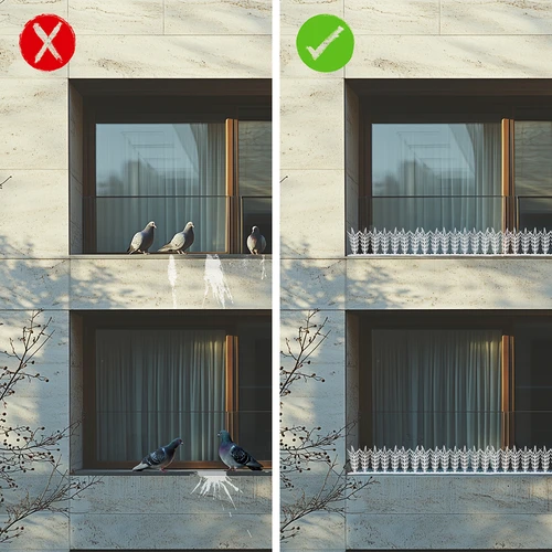 Lindude peletamiseks piikribad, dekoratiivsed, valged - plastist, 6 tk - 7