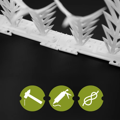 Lindude peletamiseks piikribad, dekoratiivsed, valged - plastist, 6 tk - 6