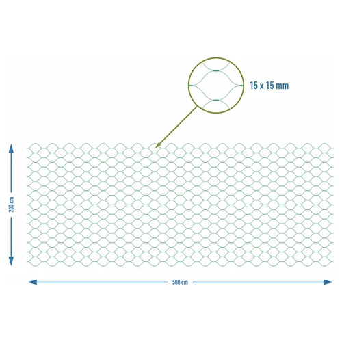 Linnuvastane kaitsevõrk, roheline, 2 m x 5m - 7