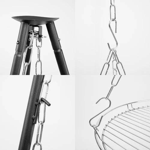 Lõkkekolmjalg restiga, 150 cm - 4