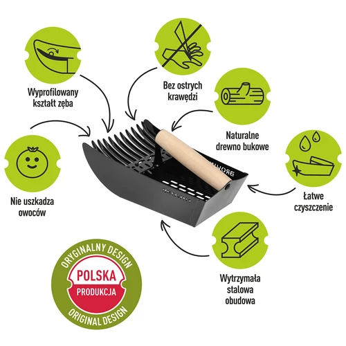 Marjakamm väikeste marjade jaoks, metallist, must - 9