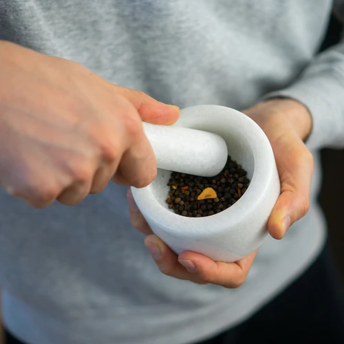 Marmorist köögiuhmer, valge, Ø 10 cm - 13