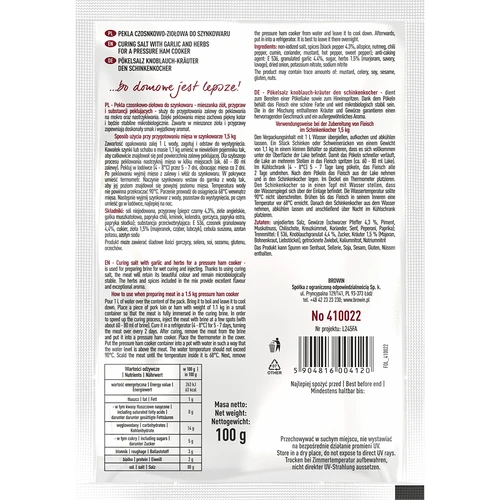 Nitriitsool Pekla, küüslaugu ja ürtidega, sinki keetmise vormi jaoks, 100 g - 2