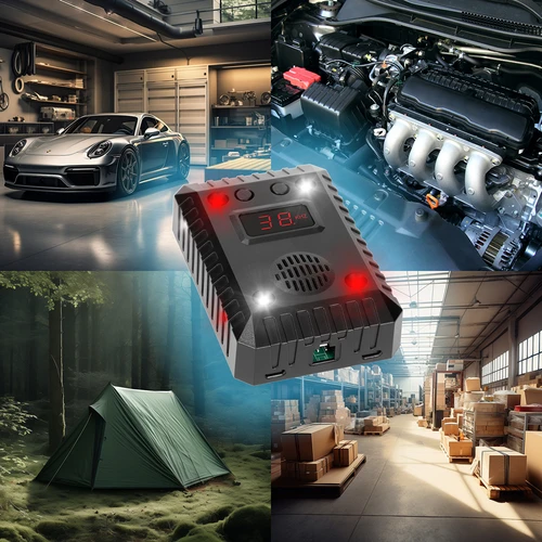 Nugiste ja näriliste peletaja autode ja siseruumide jaoks (ultraheli + LED) - 14