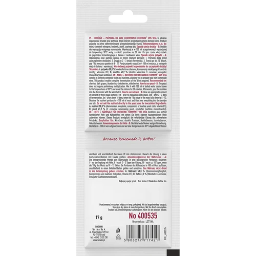 Pärm + toiteaine - punased veinid - 2