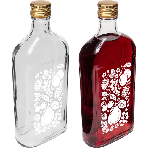 Plasku-pudel 500 ml keeratava korgiga ja trükiga „Puuviljad”, muster 2 - 4