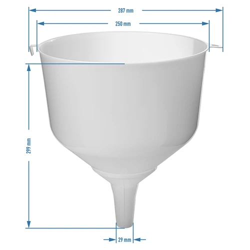 Plastikust lehter fi25 damadžaanidele, kõrge servaga - 4