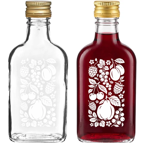Ploskapudel 200 ml keeratava korgiga, trükiga „Puuviljad”, muster 2 - 2