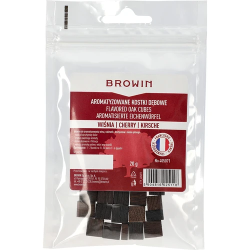 Prantsuse tamme kuubikud, tugevalt röstitud, aromatiseeritud - Kirss, 20g - 2