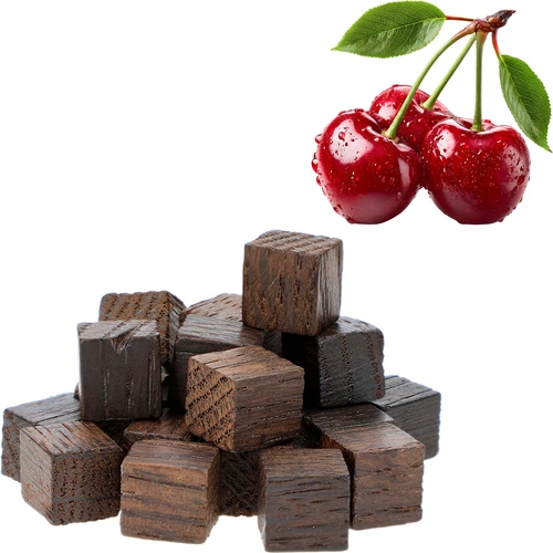Prantsuse tammekuubikud, tugevalt röstitud, aromatiseeritud – Kirss, 20 g - 3