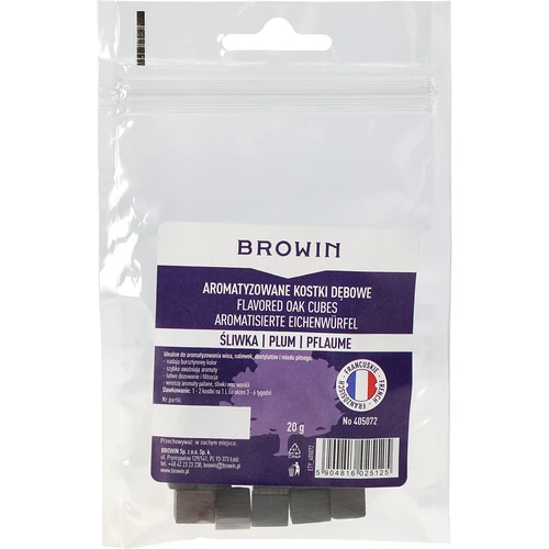 Prantsuse tammekuubikud, tugevalt röstitud, aromatiseeritud – ploom, 20g - 2