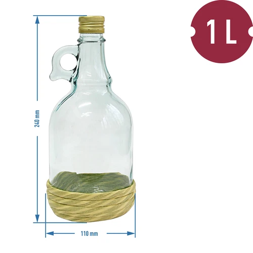 Pudel Gallone 1L punutisega, keeratava korgiga - 3