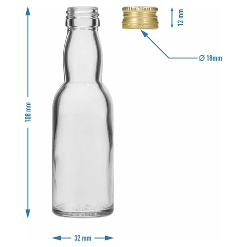 Pudel „Maluch” kuldse keeratava korgiga, 40 ml, 10 tk. - 8