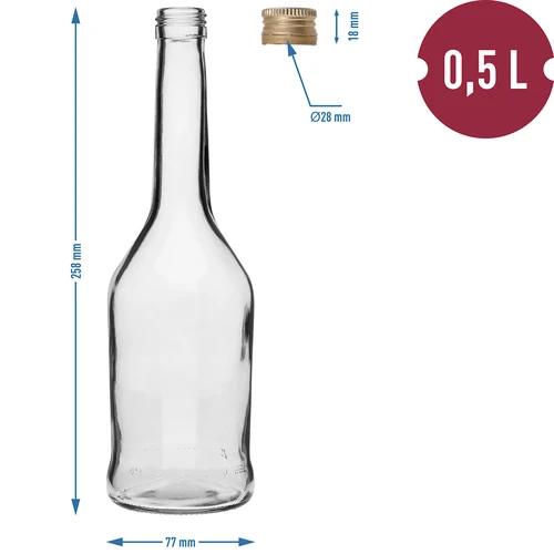 Pudel Napoleon 500 ml keeratava korgiga fi28, 6 tk - 7