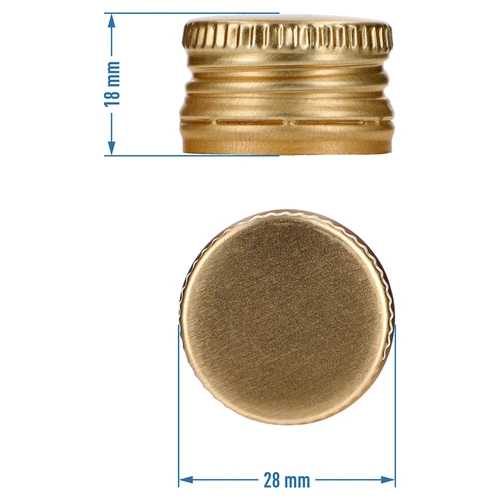 Pudeli kruvikork fi 28/18 - kuldne - 8 tk - 4