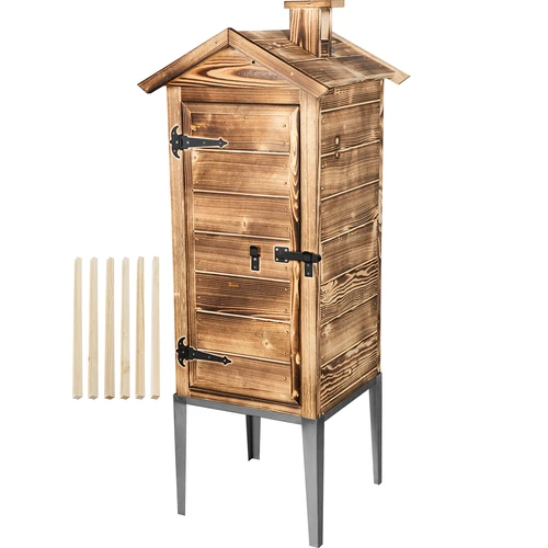 Puiduküttel suitsutuskamber – kuusepuidust, 200 l, roostevabast terasest alusega