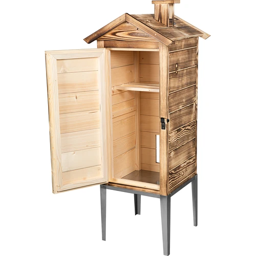 Puiduküttel suitsutuskamber – kuusepuidust, 200 l, roostevabast terasest alusega - 2