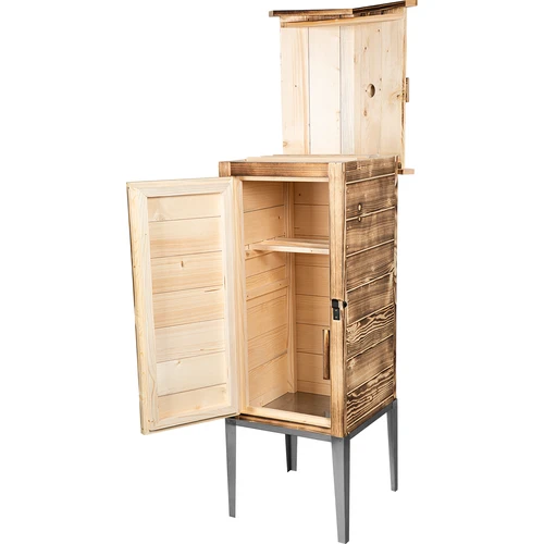 Puiduküttel suitsutuskamber – kuusepuidust, 200 l, roostevabast terasest alusega - 3