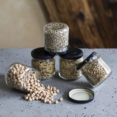 Purk 212 ml Ø66/4 musta keeratava kaanega, 6 tk. - 5