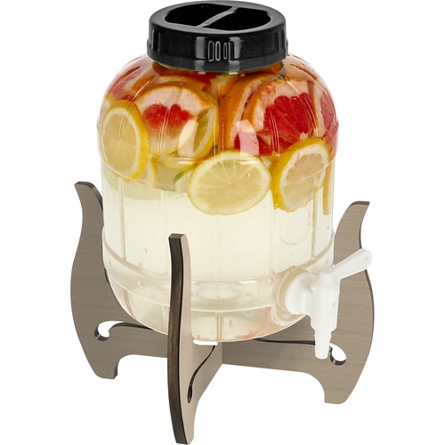 Purunemiskindel 5L kraaniga purk koos kahepoolse puidust alusega - 3