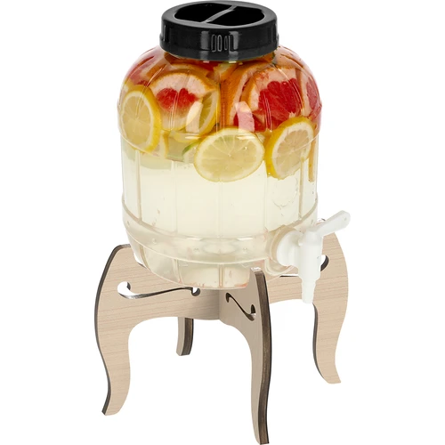 Purunemiskindel 5L kraaniga purk koos kahepoolse puidust alusega