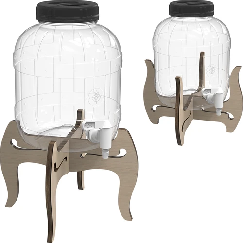 Purunemiskindel 5L kraaniga purk koos kahepoolse puidust alusega - 5