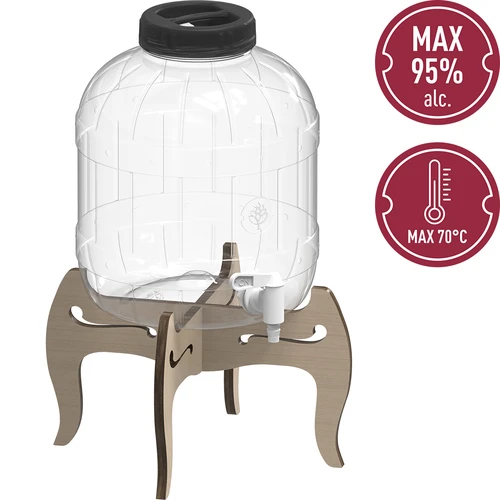 Purunemiskindel 8L kraaniga purk kahepoolse puidust alusega - 6