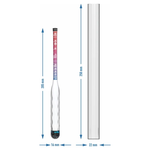 Purunemiskindel alkoholomeeter koos proovitoruga, mõõtevahemik 20–98% - 7