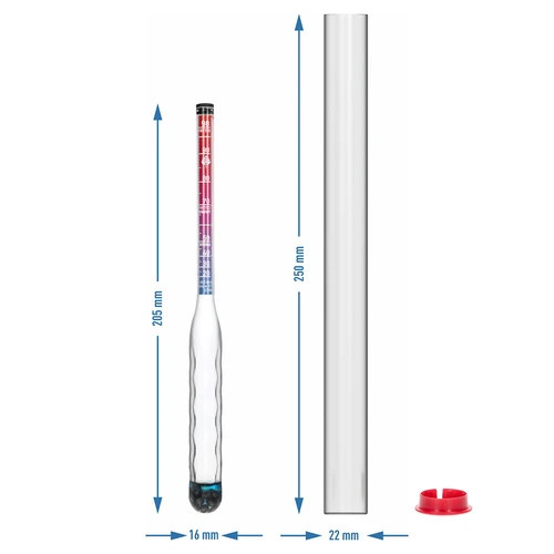 Purunemiskindel alkoholomeeter koos proovitoruga, mõõtevahemik 20–98% - 7