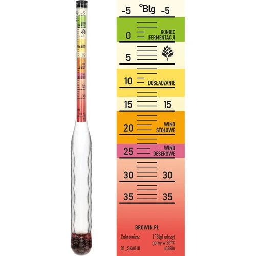 Purunemiskindel sahhariomeeter katseklaasiga, mõõtevahemik: -5–35°Blg - 4