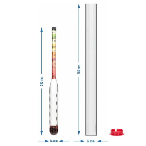 Purunemiskindel sahhariomeeter katseklaasiga, mõõtevahemik: -5–35°Blg - 5