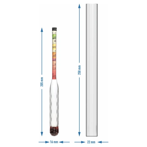 Purunemiskindel sahharomeeter proovitoruga, mõõtevahemik: -5-35°Blg - 4