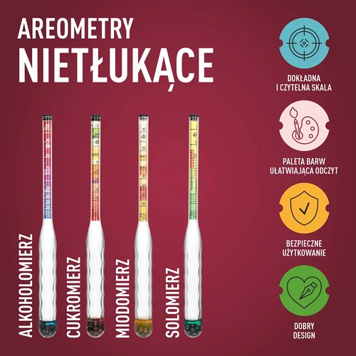 Purunemiskindel sahharomeeter proovitoruga, mõõtevahemik: -5-35°Blg - 6