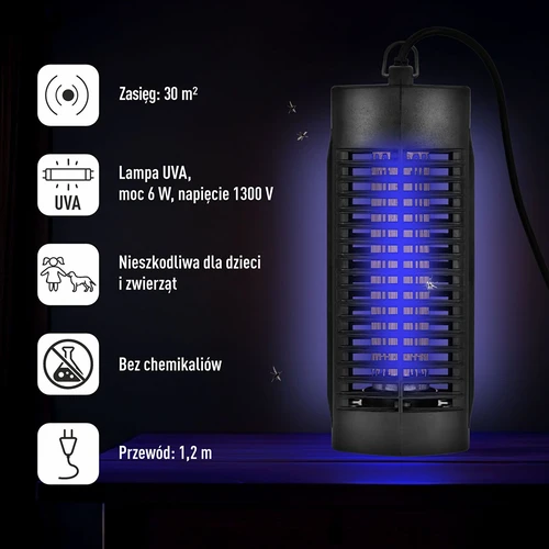 Putukalamp Manhattan UVA 6 W, must - 7