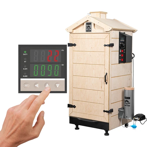 Raamita suitsuahi dragON PLYWOOD NATURE digitaalse kontrolleriga, 200 L