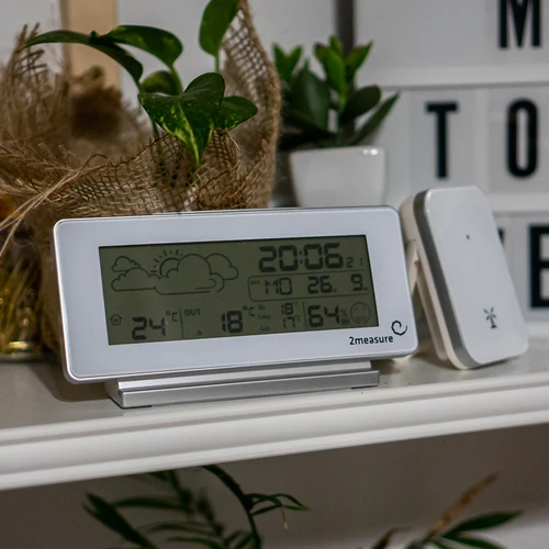 RCC, DCF ilmajaam – elektrooniline, juhtmevaba, taustvalgustusega andur, valge - 10