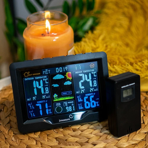 RCC, DCF ilmajaam – elektrooniline, taustvalgustusega, juhtmevaba, anduriga, must - 13