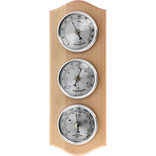 Retro-ilmajaam - naturaalne puit hõbedaste sihverplaatidega