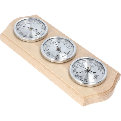 Retro-ilmajaam - naturaalne puit hõbedaste sihverplaatidega - 2