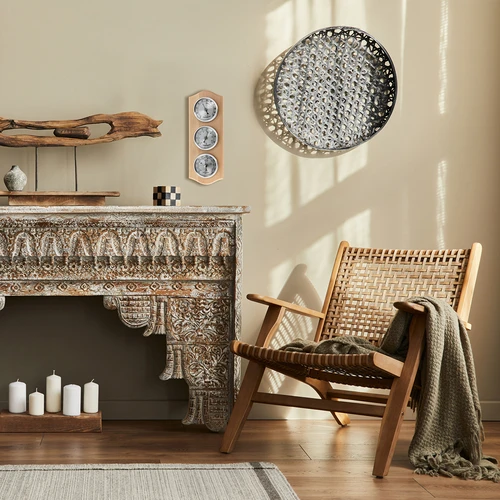 Retro-ilmajaam - naturaalne puit hõbedaste sihverplaatidega - 6