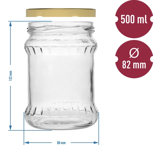Ribiline Fisz-purk 500 ml - kuldse keeratava kaanega fi 82/6, 6 tk. - 5