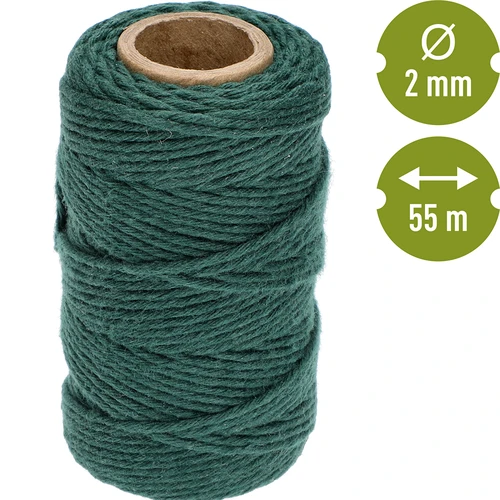 Roheline puuvillane nöör 2 mm/55 m/100 g - 4