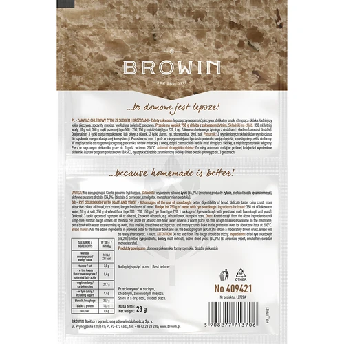 Rukkileiva juuretis pärmi ja linnasega - 23 g - 2