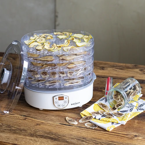 Seente, puuviljade, köögiviljade ja ürtide kuivati reguleeritava temperatuuriga, 240 W, läbipaistev - 12