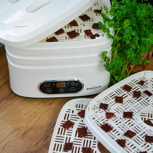 Seente, puuviljade, köögiviljade ja ürtide kuivati, reguleeritava temperatuuriga, 240 W, valge - 22