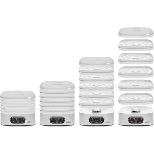 Seente, puuviljade, köögiviljade ja ürtide kuivati, reguleeritava temperatuuriga, 240 W, valge - 11