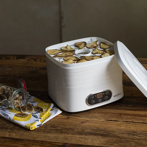 Seente, puuviljade, köögiviljade ja ürtide kuivati, reguleeritava temperatuuriga, 240 W, valge - 16