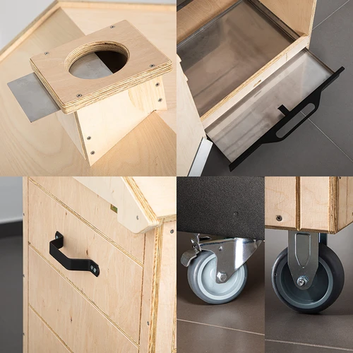 Sertifitseeritud vineerist raamita suitsutuskamber, 320 L, ratastega - 3